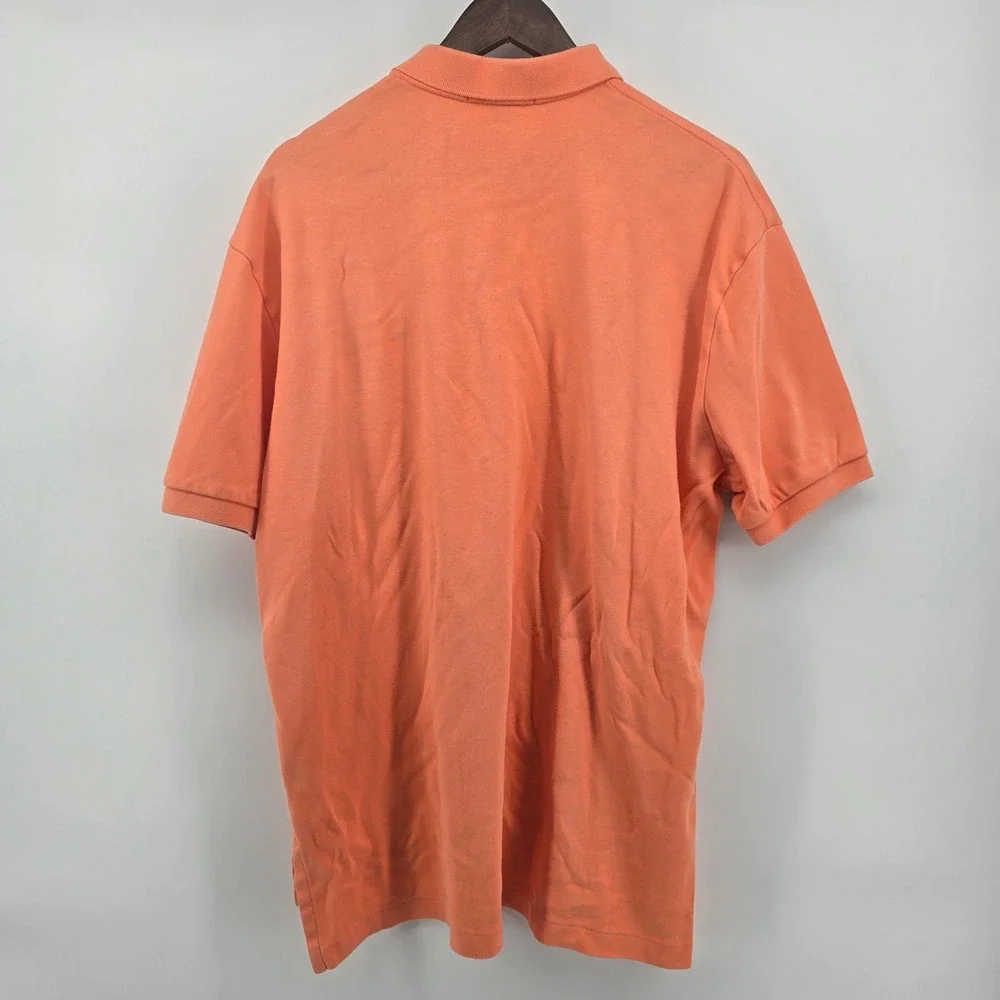Polo Ralph Lauren Mens XL Peach Orange Short Sleeve Cotton Mesh Polo Shirt Pony